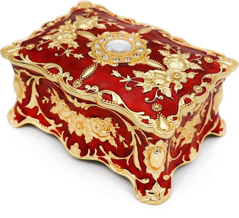 aveson luxury vintage rectangular metal alloy jewelry box|Amazon.com: AVESON Luxury Vintage Rectangular .